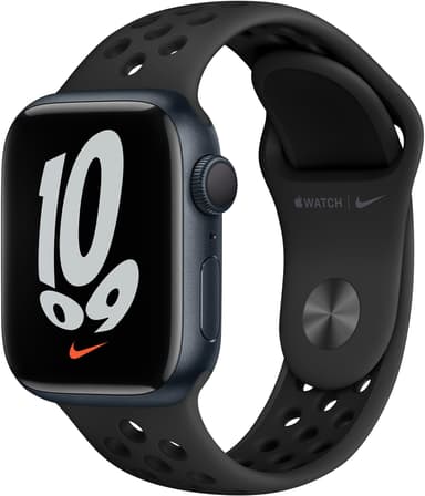 Apple Watch Nike Series 7 GPS, 41mm Midnight Aluminium Case with Anthracite/Black Nike Sport Band 