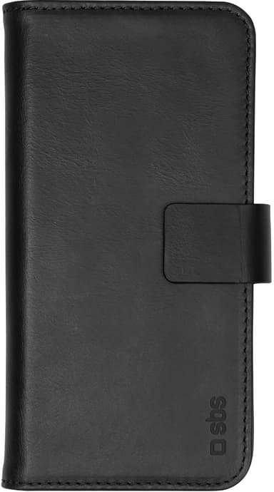 sbs Genuine Leather Book Case iPhone 13 Pro Svart