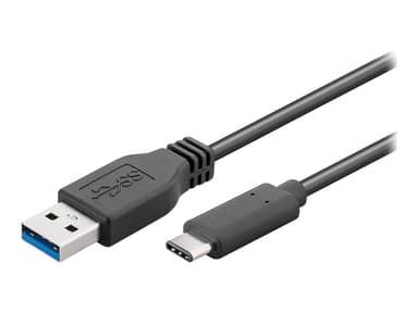 Microconnect USB Type C - USB 3.0 Type A 2m - Black 2m 9 pin USB Type A Han 24 pin USB-C Han