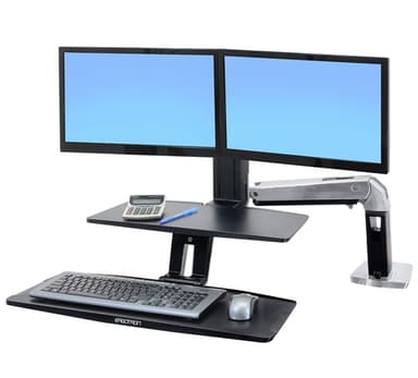 Ergotron WorkFit-A with Suspended Keyboard, Dual 