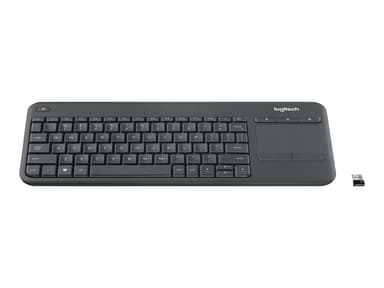 Logitech Wireless Touch Keyboard K400 Plus Trådløs Engelsk Sort