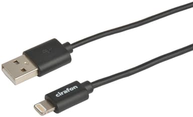 Cirafon Sync/Charge Cable Lightning 3m - Black 3m Gewoon zwart