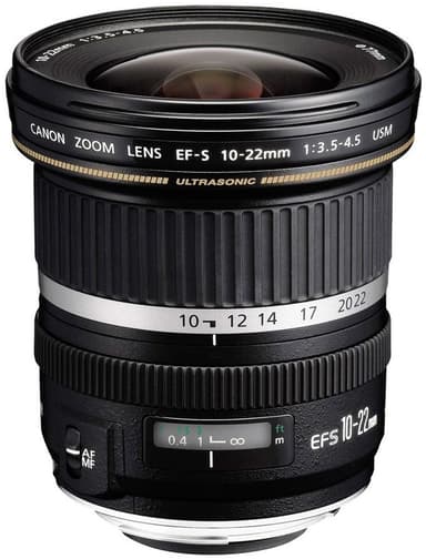 Canon EF-S laajakulmaobjektiivi zoomilla 