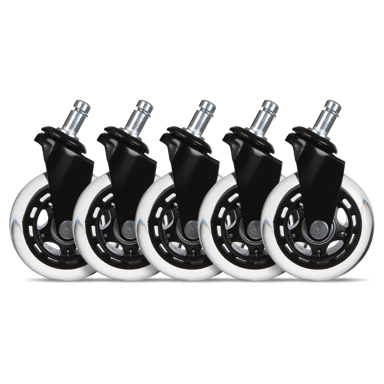 L33T Wheel 3" Casters - Gaming Chairs (Black) Universal 5pcs 