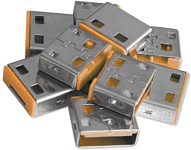 Lindy USB Port Blocker Orange 10-pack utan nyckel 