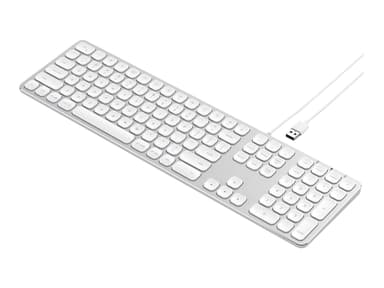 Satechi Aluminum Wired Keyboard Kabelansluten Nordisk Silver
