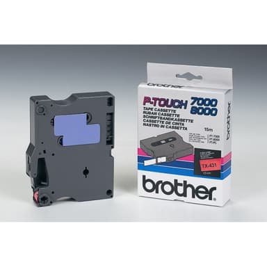Brother Tape TX-431 12mm Svart/Röd 