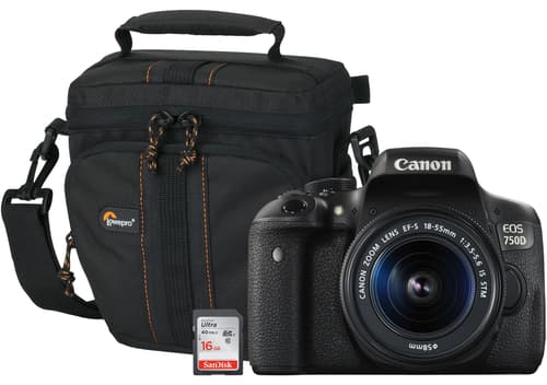 Canon EOS 750D + EF-S 18-55/3.5-5.6 IS + Taske (5010824627) | Dustinhome.dk