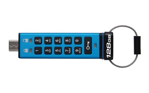 Kingston Ironkey Keypad 200 128gb Usb-c Sininen