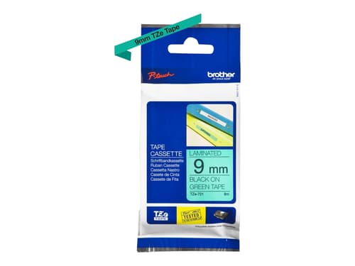 Brother Tape 9mm Tze-721 Musta/vihreä
