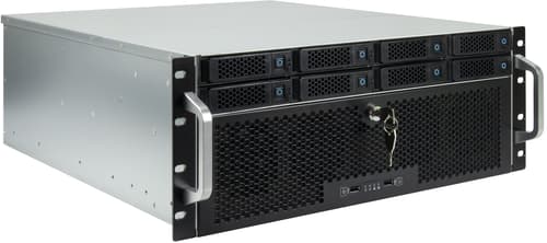 Inter-tech Ipc 4u-4708 4u 19 tommer 8-bay Rack Sort billede