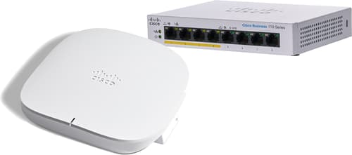 Cisco Cbw150ax Bt Wifi 6 Wireless Access Point + Cbs110 8-port Poe 32w Desktop Switch