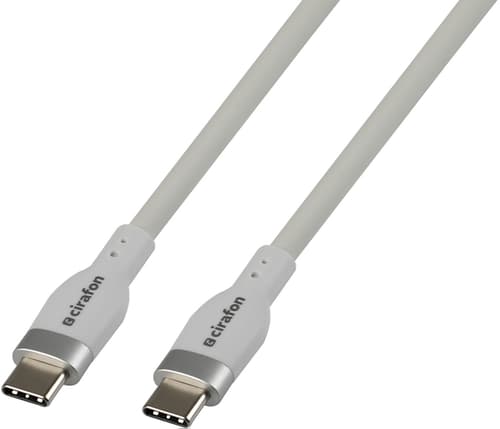 Cirafon Sync/charge Cable Silicon Usb 3.2 Gen 2×2 20gbps 240w 1m 1m Usb-c Usb-c Valkoinen Valkoinen