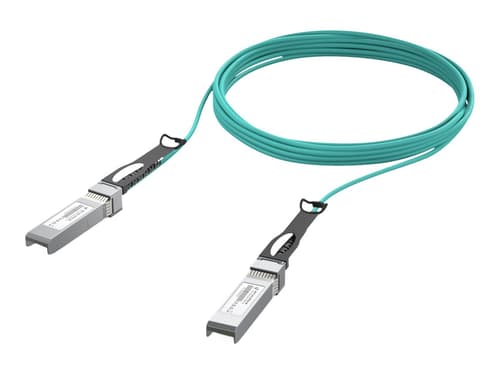 Ubiquiti - 25GBase-AOC direkte påsætningskabel - SFP28 til SFP28 - 5 m. - 3 mm - fiberoptik - Active Optical Cable (AOC) - akvamarin