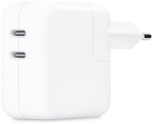 Apple Strømforsyning På 35 W Med To Usb-c-porte Hvid