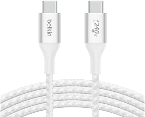 Belkin 240w Usb-c To Usb-c Cable Braided 1m. Usb-c Usb-c Hvid