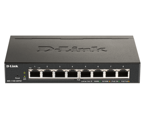 D-link Dgs-1100 V2 8-port Smart Poe Switch 64w billede