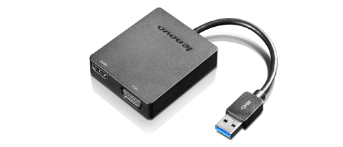 Lenovo Universal USB 3.0 to VGA/HDMI Adapter - Ekstern videoadapter - USB 3.0 - HDMI, VGA