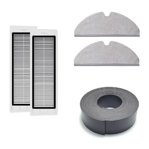 Roborock Tillbehörspaket Med 2st Hepa-filter, 2st Moppdukar Och 1 Rulle Barriärtejp För E4, S5, S6, S5 Max, S6 Pure Och S6 Maxv