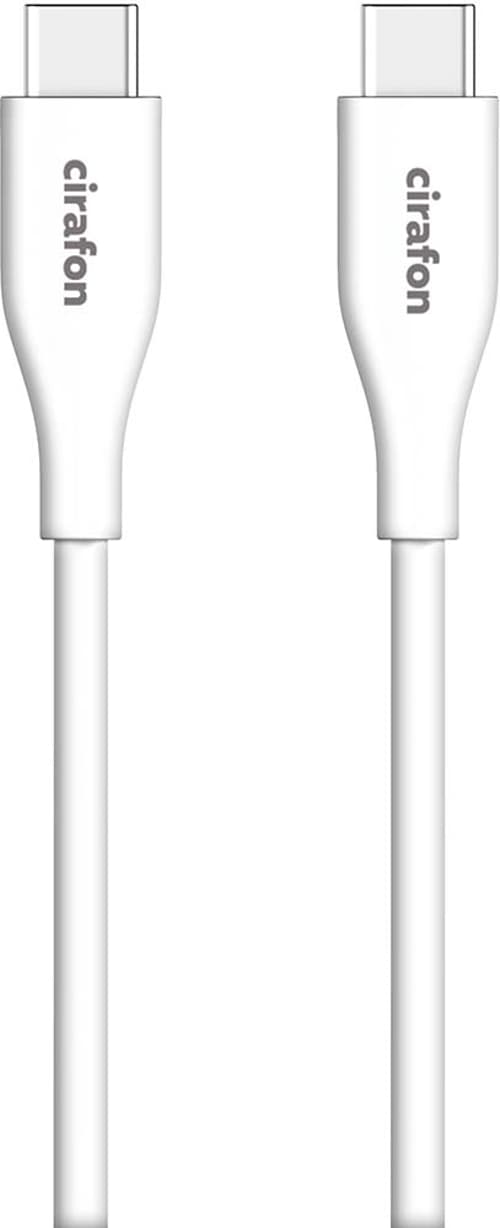 Cirafon Sync/charge Silcon Cable 1m Usb-c Usb-c Valkoinen