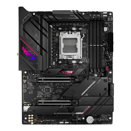 ASUS ROG Strix B650E-E Gaming WiFi - Moderkort - ATX - Socket AM5 - AMD B650 Chipuppsättning - USB-C 3.2 Gen 2x2, USB-C 3.2 Gen2, USB 3.2 Gen 2, USB 3.2 Gen 1 - 2.5 Gigabit LAN, Wi-Fi 6, Bluetooth - inbyggda grafiken (CPU krävs) - HD-ljud (8 kanaler)