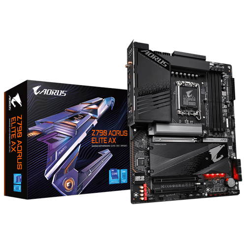GIGABYTE Z790 AORUS ELITE AX Moderkort - Intel Z790 - Intel LGA1700 socket - DDR5 RAM - ATX