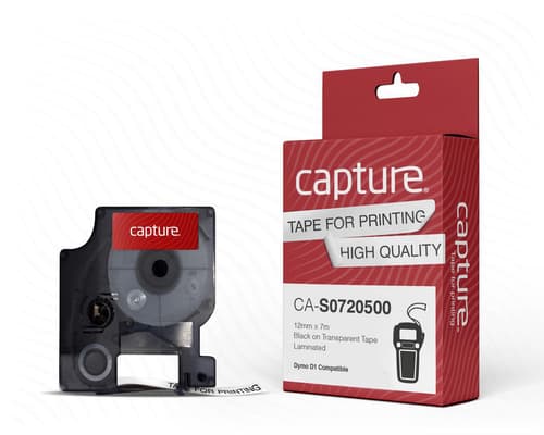 Capture Tape D1 12mm Black/transparent billede