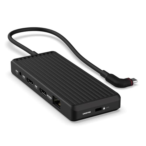 Unisynk 10 Port Dual Screen Hub 4k 100w Black Usb-c