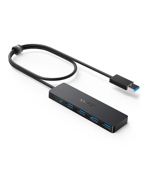 Anker Innovations A7516016 Interface Hub Usb 3.2 Gen 1 (3.1 Gen 1) Type-a 5000 Mbit/s Sort Usb-a 3.2 Gen 1 (3.1 Gen 1) Usb 3.2 Gen 1 (3.1 Gen 1) Type-a billede