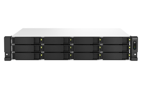 Qnap Ts-1264u-rp Nas Stativ (2u) Intel® Celeron® 8 Gb Ddr4 0 Tb Qnap Qts Aluminium, Sort billede