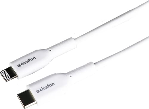 Cirafon Usb-c–lightning-pikalatauskaapeli – Iphonelle/ipadille 1.2m Valkoinen