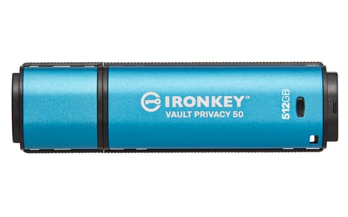 Kingston Ironkey Vault Privacy 50 512gb Usb-a Sort, Blå billede