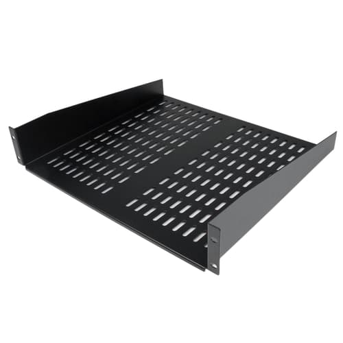 Rack hylde 2U 16" - StarTech CABSHELFV, ventileret, sort