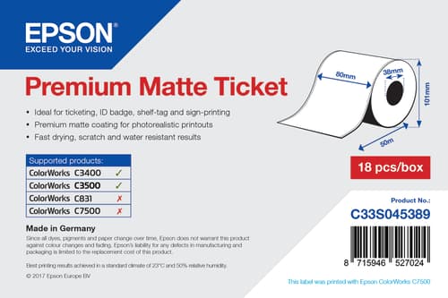 Epson Tarrat Premium Matte Ticket Roll