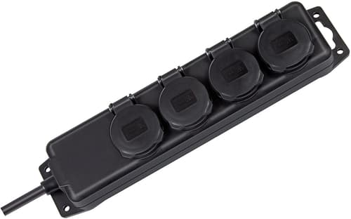 Brennenstuhl Extension Socket Ip44 4-way Black 2m H07rn-f 3g1,5
