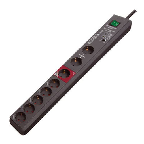 brennenstuhl Secure-Tec 19.500A - Strømstødsbeskytter - 3500 Watt - output-stikforbindelser: 8 - antracit (sort)