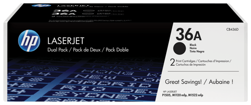 Hp Toner Svart 36a 2k - Cb436ad 2-pack