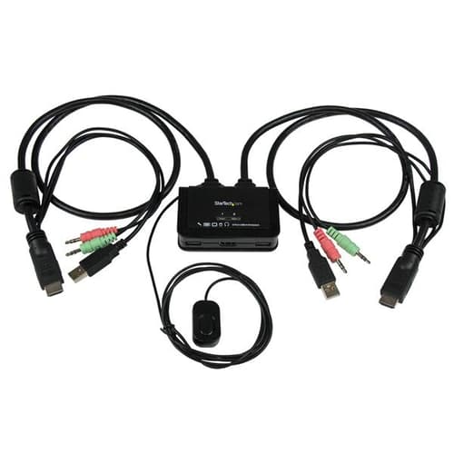 Startech 2 Port Usb Hdmi Cable Kvm Switch W/ Audio And Remote Switch