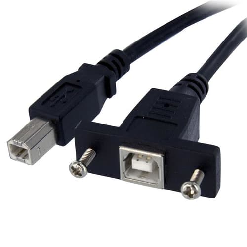 Startech Startech.com Usbpnlbfbm3 Usb-kabel 0,91 M Usb 2.0 Usb B Sort 0.91m. Usb-b Usb-b Sort billede