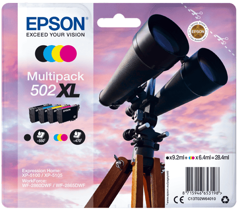 Epson Muste Monipakkaus (bk/c/m/y) 502xl - Xp-5100/5105/wf-2860