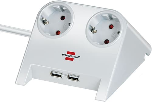 Brennenstuhl Desktoppower 2x Strömuttag + 2x Usb-ladduttag