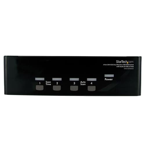 StarTech.com StarView 4 Port DVI VGA Dual Monitor KVM Switch USB with Audio & USB 2.0 Hub