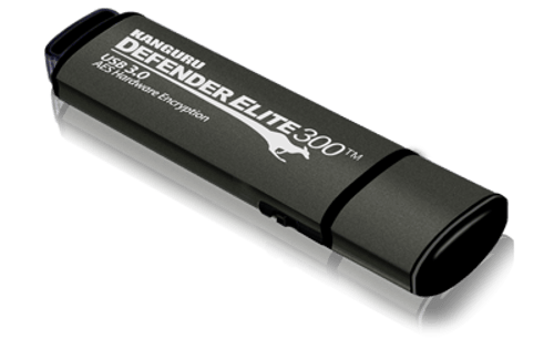 Kanguru Defender Elite 300 64gb Fips 140-2 Usb 3.0 64gb Usb-a Musta, Harmaa