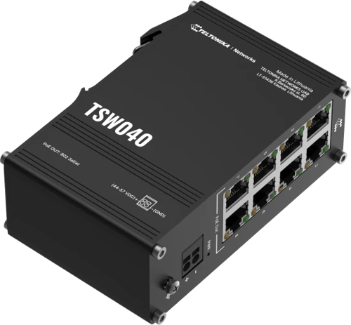 Teltonika Tsw040 8xfe Poe 240w Din Switch billede