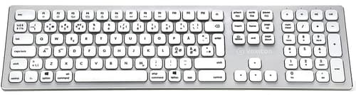 Voxicon Trådløst Tastatur I Fuld Størrelse 295bwl - Bluetooth Og 2,4 Ghz Til Pc/mac Trådløs Nordisk