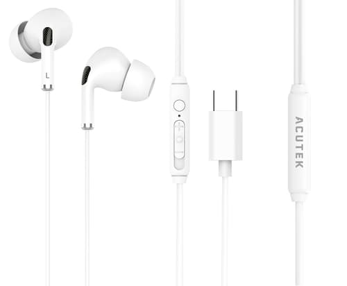 Acutek In-ear Headphones Usb-c Usb-c Ce, Erp Valkoinen