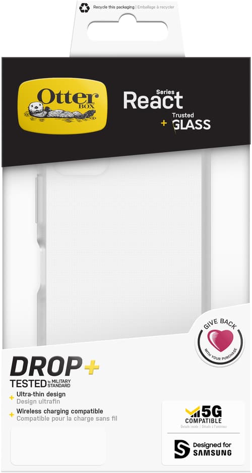 Otterbox React + Trusted Glass Samsung Galaxy A22 5g Clear