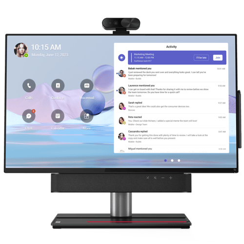 Produktfoto för Lenovo ThinkSmart View Plus - Paket för videokonferens (camera, beräkningssystem, Viewplus Stylus-penna) - med 3 års Lenovo Premier Support + underhåll första året - svart