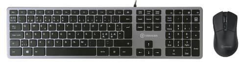 Voxicon Wired Slim Metal Keyboard 280 + Mouse Gr1000 Pohjoismainen