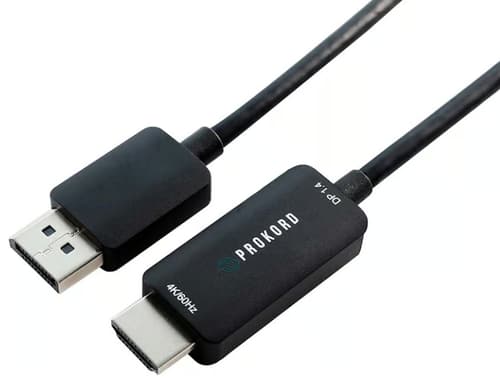 Prokord Displayport Til Hdmi-kabel – 4k @ 60 Hz 1.5m. Displayport Hdmi Sort